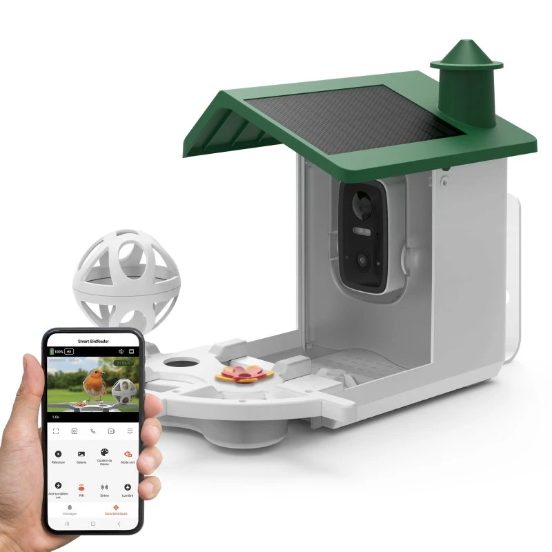 Avidsen Smart Birdfeeder - Mangeoire connectée solaire