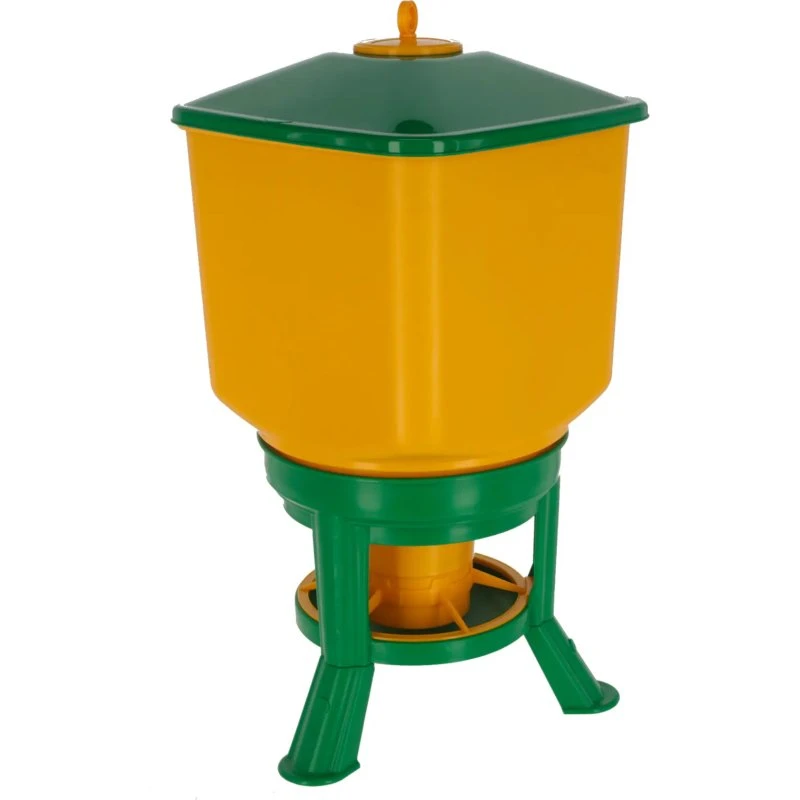 Kerbl Alimentation Automatique avec Pieds 50 L Jaune-Vert