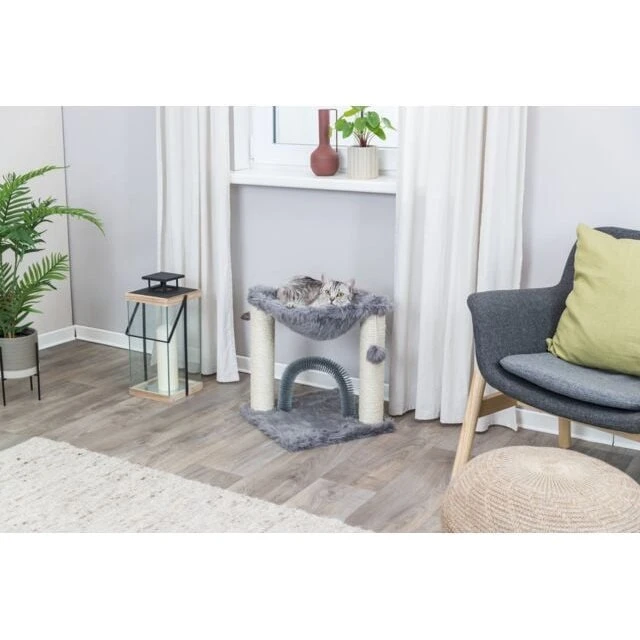 Trixie Baza Arbre à chat 50 cm gris avec arceau de soins