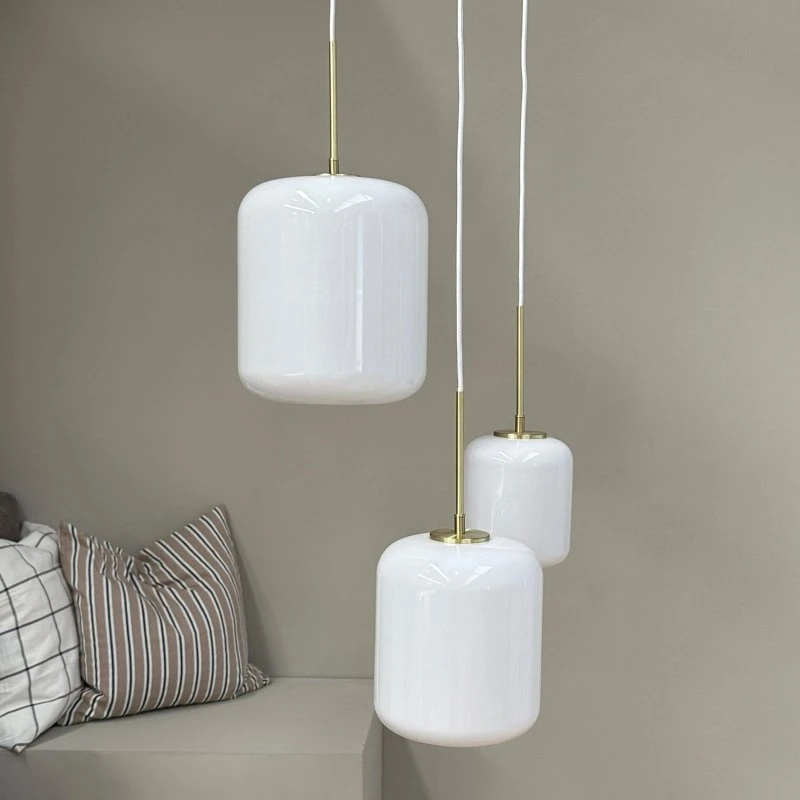 Dyberg Larsen Suspension Silvia 25 - Verre Opale et Laiton