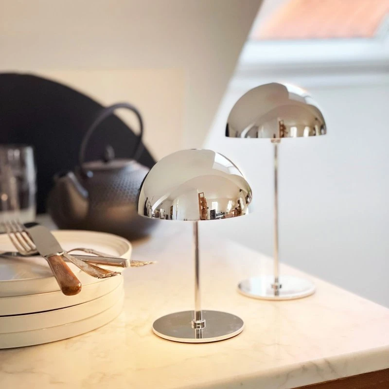 DybergLarsen Lampe à poser portable Along Mini Chrome - Lot de 2