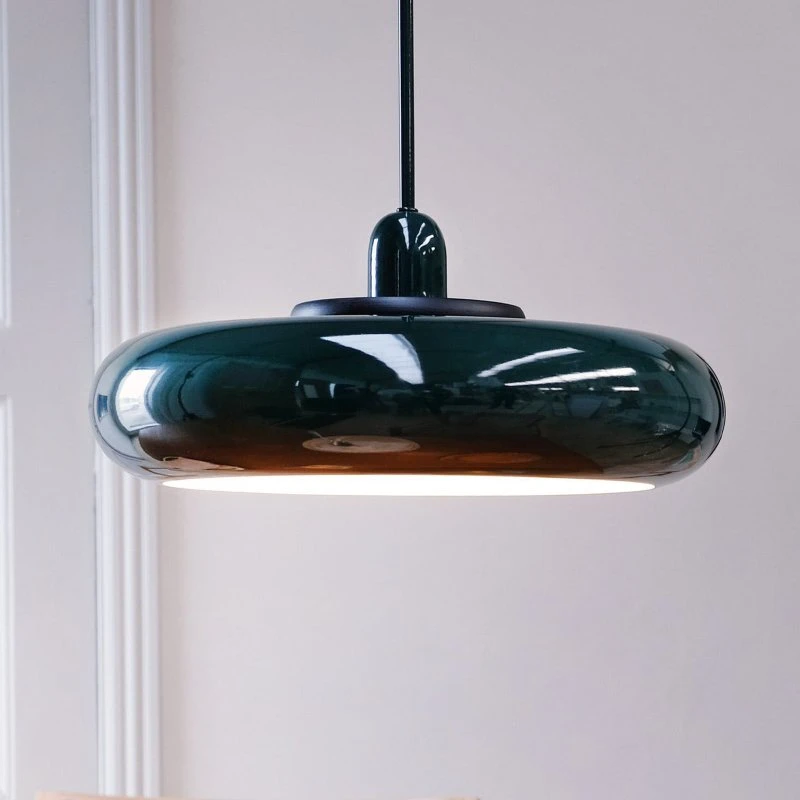 Dyberg Larsen Suspension Planet Vert Foncé avec Anneau en Bois