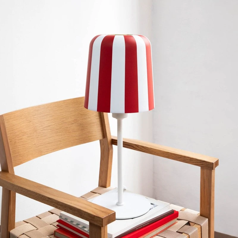 Dyberg Larsen Lampe de Table Gry - Rouge Foncé/Blanc