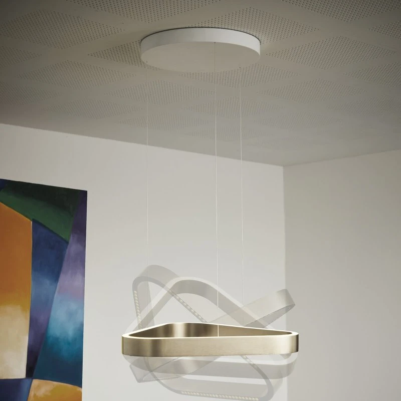 Loom Design Suspension LED Trigon, Crème, 60 cm