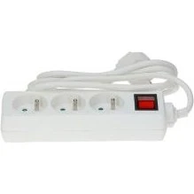 HANGER Bloc multiprise 3 prises 2P+T blanc 1,5 m