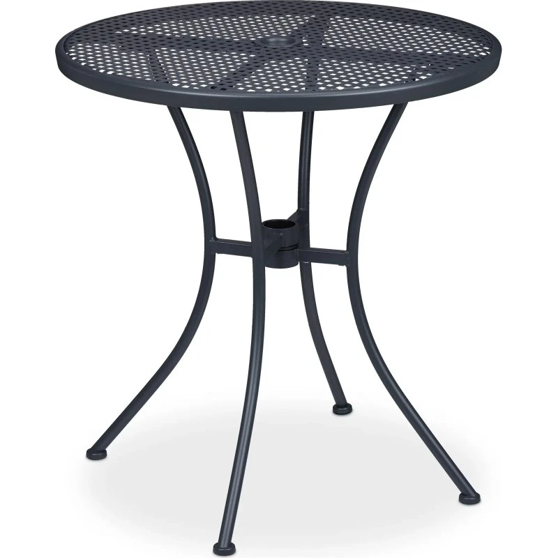 Table ronde de jardin en acier revêtu de poudre