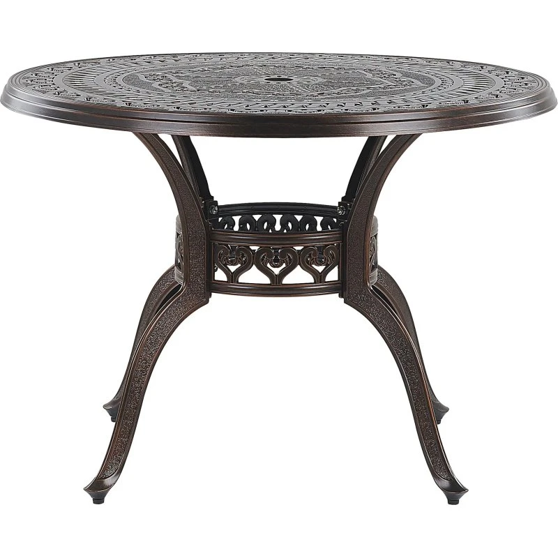 Salento Table Ronde Bistrot 102 cm Métal Marron Foncé