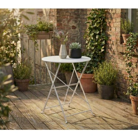 Capri - Table de jardin pliante 2 places blanc