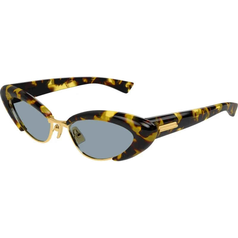 Bottega Veneta BV1387S 002 Lunettes de soleil Cat Eye Havana/Bleu
