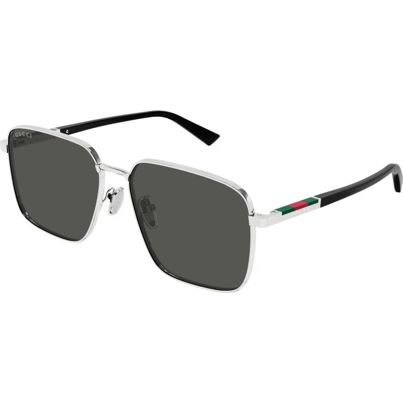 Gucci Homme GG1965SK Lunettes de Soleil Carrées en Métal Argent