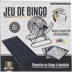 Bingo 23cm Noir & Blanc - Kit de Jeu à Domicile