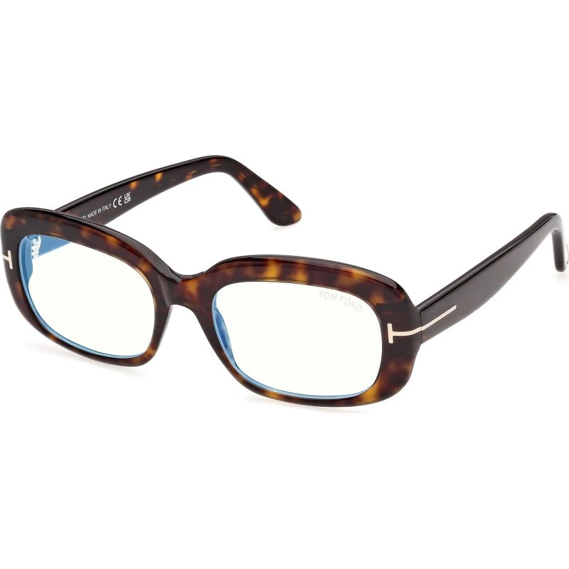 Tom Ford FT6174-B Lunettes de Vue Rectangulaires Havana Blue Block