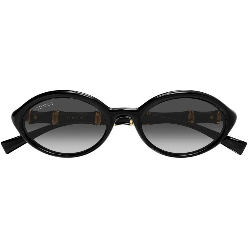 Gucci GG2059S Lunettes de Soleil Rondes Noires et Grises - Femme