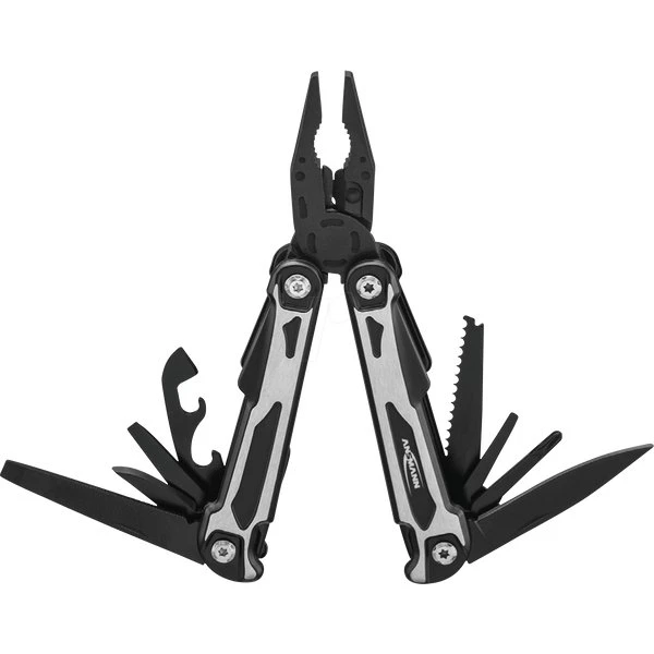 Ansmann Multitool 14 en 1 en acier inoxydable, noir, 160 mm