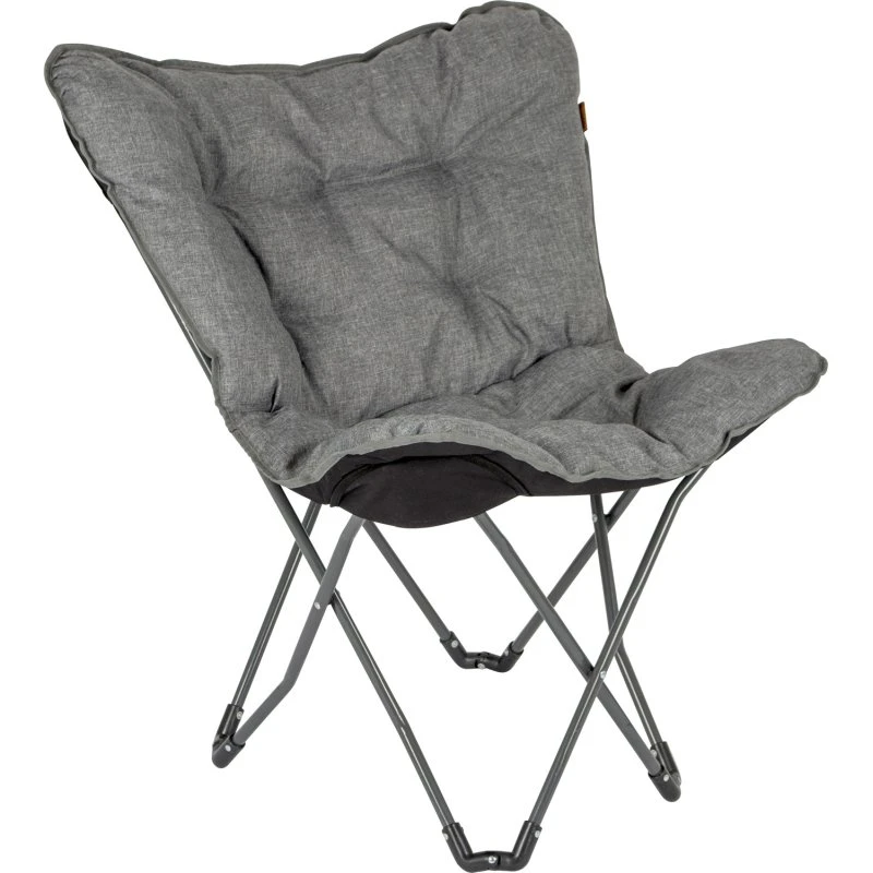 Bo-Camp Redbridge Chaise Papillon Pliable Gris Lin