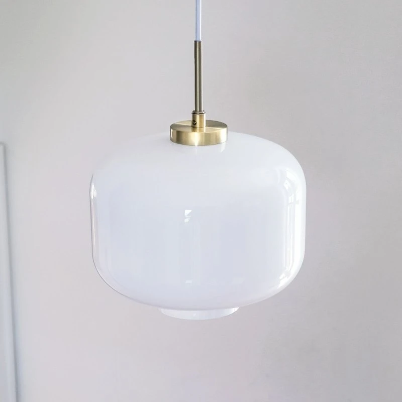 Dyberg Larsen Arp Suspension Verre Opale et Laiton Mat