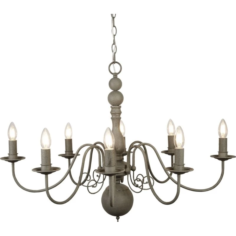 Searchlight Lustre Greythorne Gris - 8 Lampes