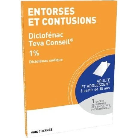 Teva Diclofénac 1% Emplâtres 5