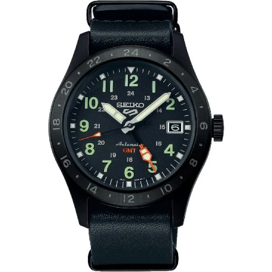 Seiko SSK025K1 Automatique 3 Aiguilles Cadran Noir Cuir