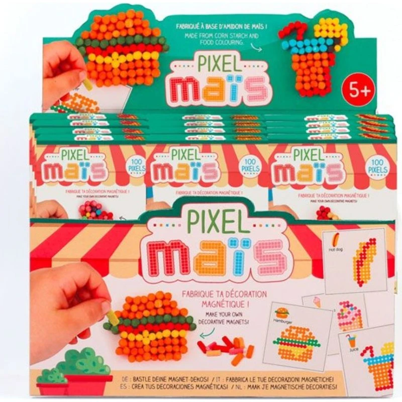 Magnets Junk Food en Pixel Maïs - Coffret DIY