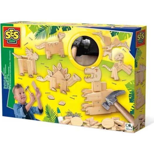 SES Creative Kit de Menuiserie Dinosaures
