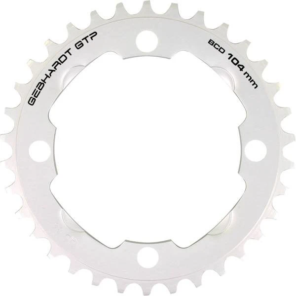 Gebhardt Plateau 34T 4 Trous Argent 104mm