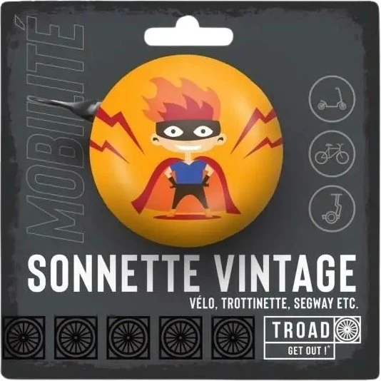 Toad DRING G Sonnette Vintage Orange pour Vélo et Trottinette