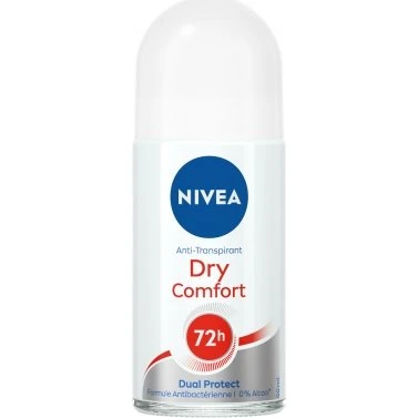 Nivea Dry Comfort Dual Protect Déodorant Roll-On 72H 50 ml