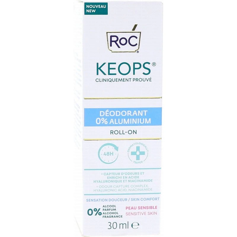 Roc Keops Déodorant Bille 48h Sans Aluminium 30ml