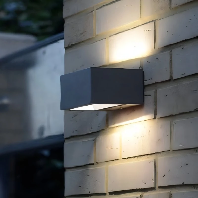 LUTEC Applique d'extérieur LED GEMINI, gris foncé, 14 cm