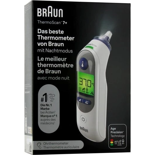 Braun ThermoScan 7+ Thermomètre Auriculaire avec Age Precision