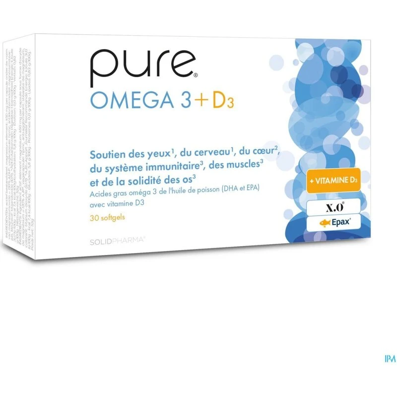 Pure Omega 3 + D3 Softgels 30