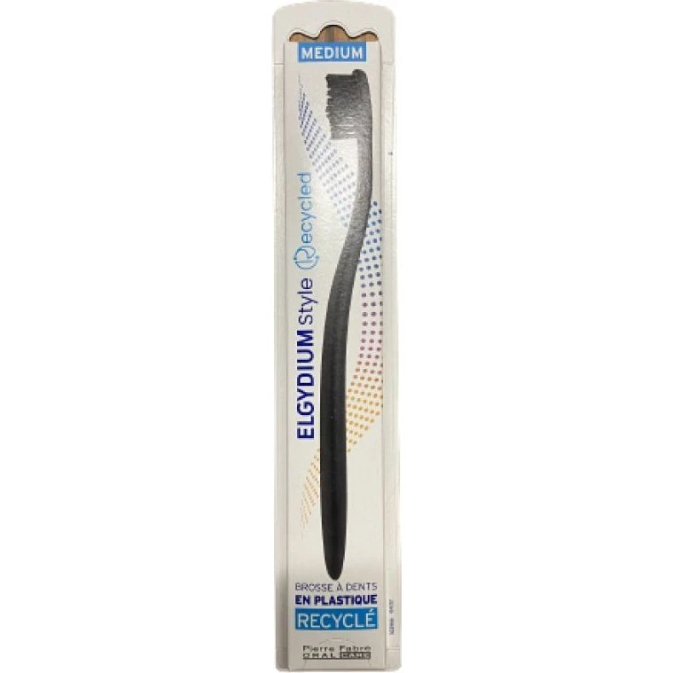 Elgydium Style Recycled Brosse à Dents Medium Gris Foncé