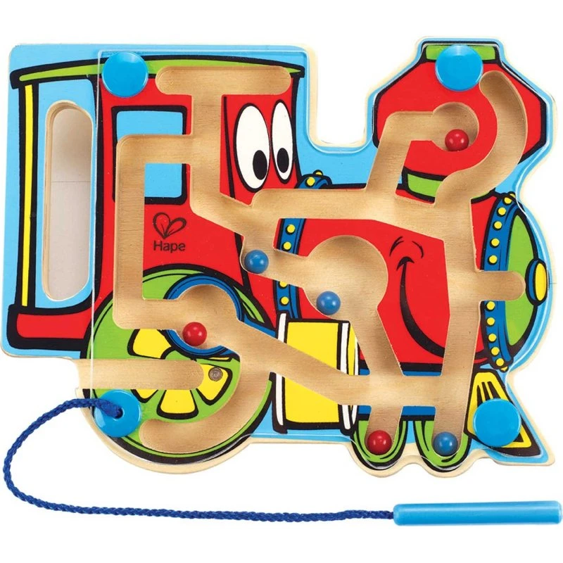 Hape - Labyrinthe aimanté Choo Choo, jouet bois portatif