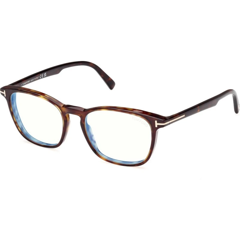 TOM FORD FT5960-B 052 Montures Optiques Carrées en Acétate Havane