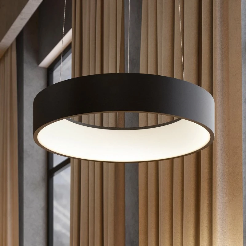 Suspension LED Aleksi Arcchio, Noir, Ø 45 cm, CCT