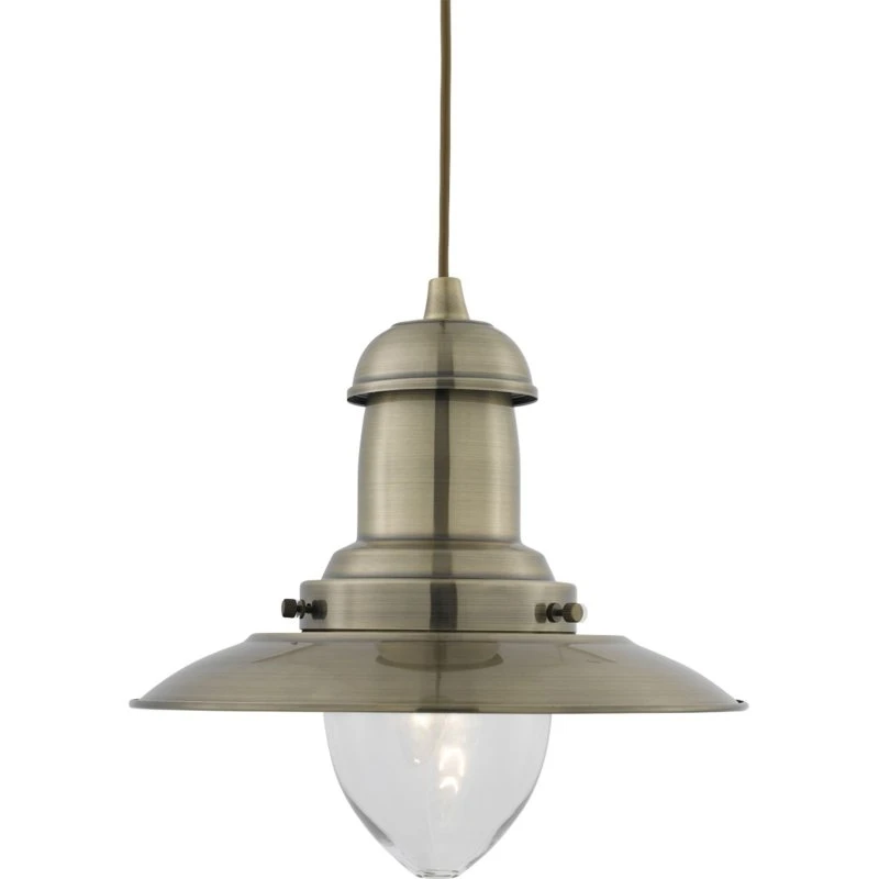 Searchlight Suspension Fisherman en laiton ancien, Ø 32 cm