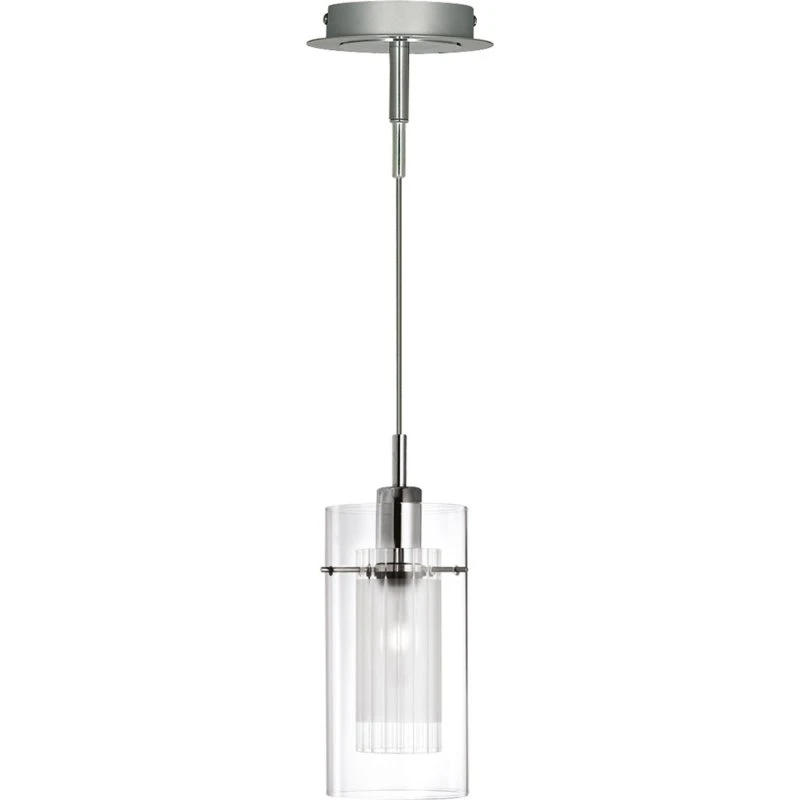 Searchlight Suspension Duo 1 - Verre Transparent et Givré - Chrome