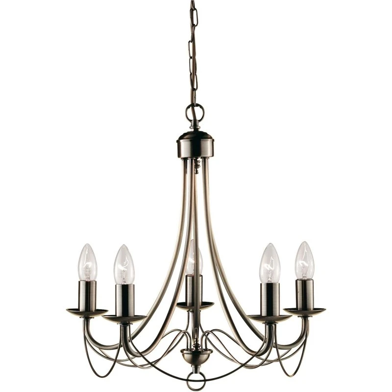 Searchlight Lustre Maypole - Laiton Antique - 5 Lampes