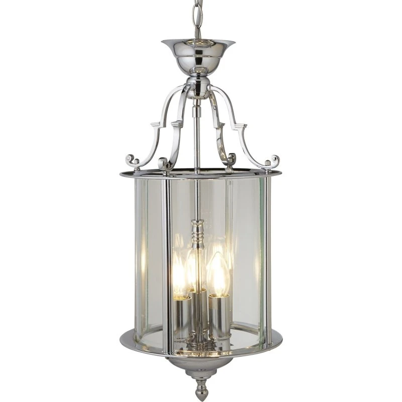 Searchlight Suspension Bevelled Lantern en Verre et Chrome