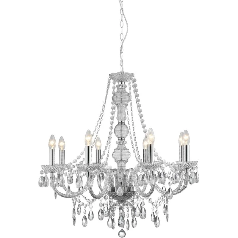 Searchlight Lustre Marie Therese - Chrome et Verre - 8 Lampes