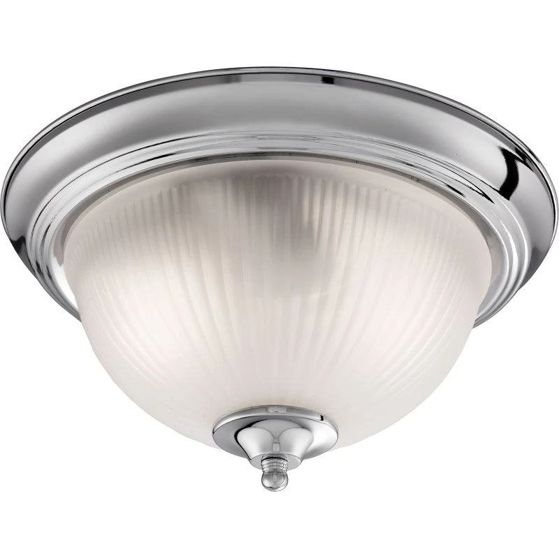 Searchlight Plafonnier American Diner Chrome et Verre Rainuré