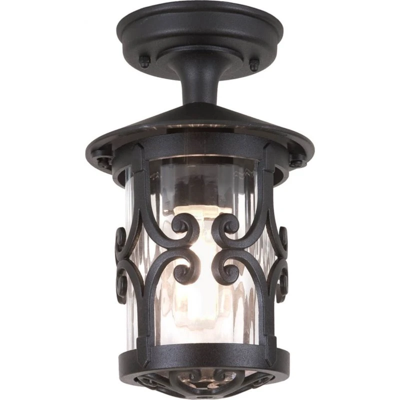 Elstead Lanterne de plafond Hereford, Noir/Transparent, IP23