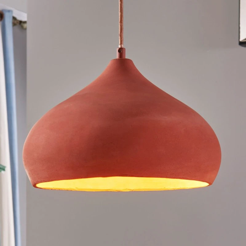 Lindby Suspension Fiona Terracotta - Style Méditerranéen et Industriel