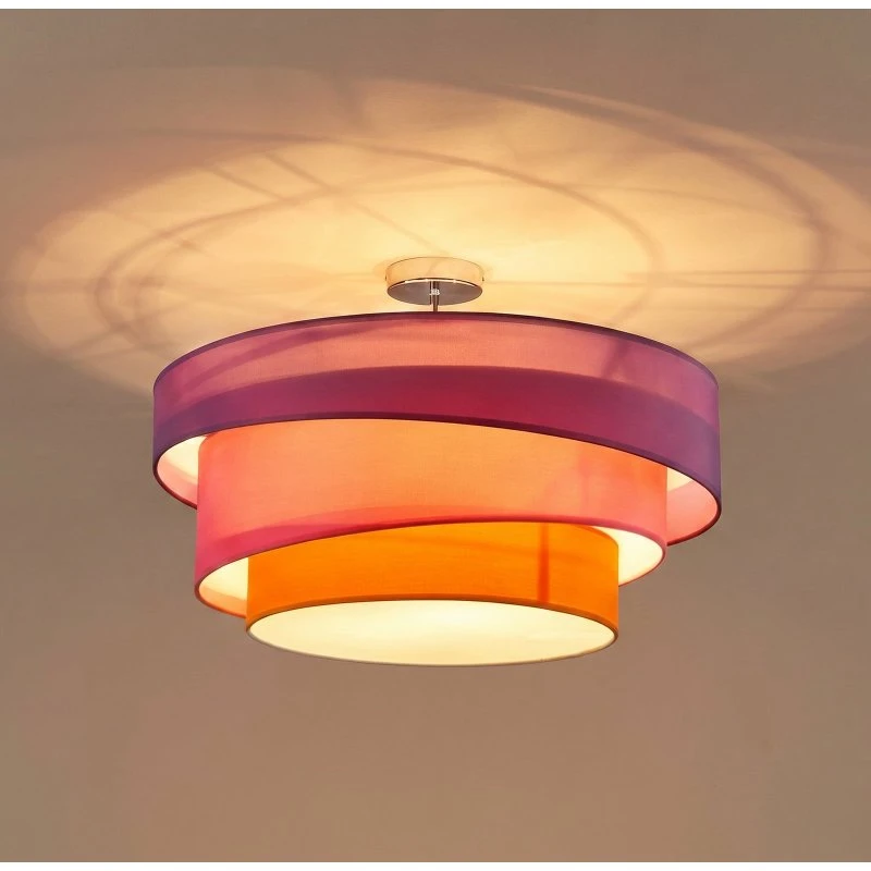 Plafonnier Melia Lindby - Textile Coloré Violet, Rose et Orange