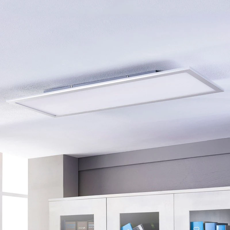 Lindby Panneau LED Livel 120x30cm - Blanc et Argent