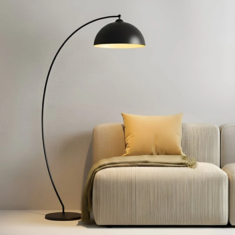 Lampadaire arqué Lindby Jonera - Noir et Or