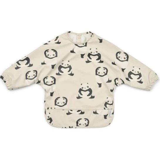 Liewood Bavoir en bois Panda avec manches et poche