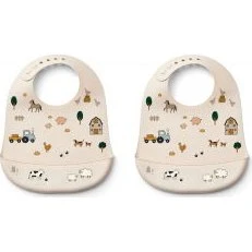 Liewood Tilda Bib Embossment 2-Pack - Farm/Sandy