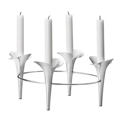 Georg Jensen Bloom Botanica Porte-Bougie Acier Inoxydable